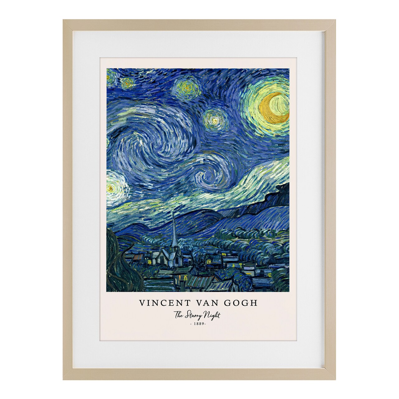Stupell Industries Classic Starry Night Van Gogh Framed Print Under Glass, design by Vintage Hustle